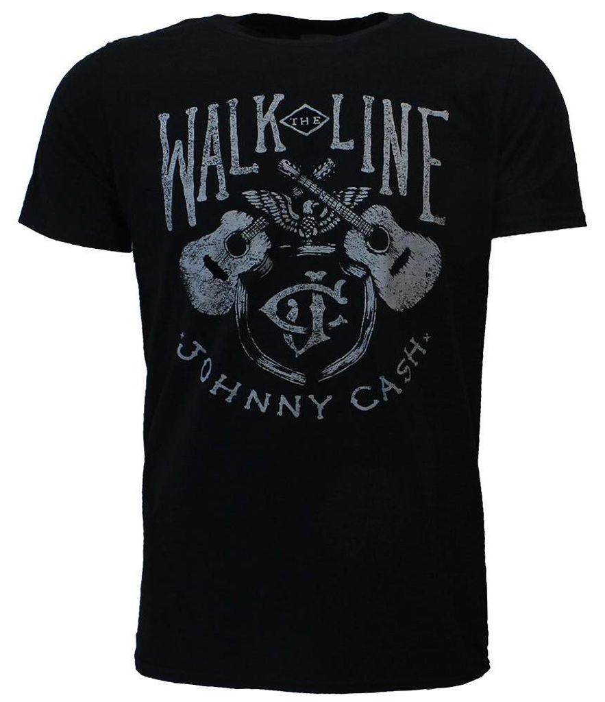 Johnny Cash Walk The Line T-Shirt Schwarz – Offizielles Merchandise - XXL