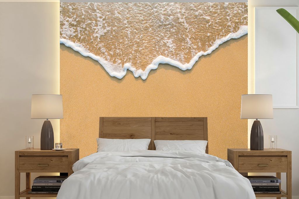 MuchoWow Fototapete für Wohnzimmer oder Schlafzimmer Wandtapete Vinyl Motivtapete Strand - Sommer - Meer - 280x280 cm - Hintergrundbild