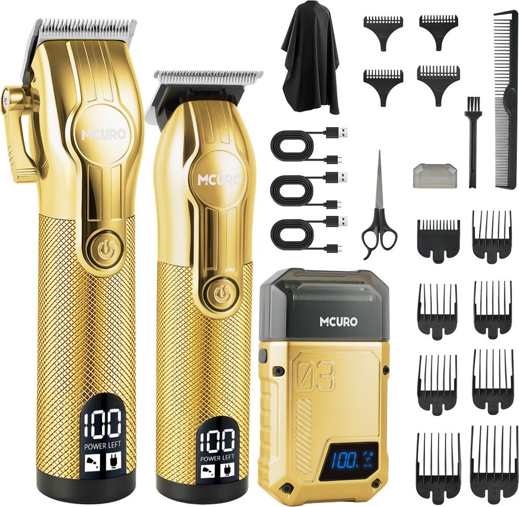 MCURO Profi Haarschneidemaschine & T-Blade Trimmer Set für Herren, Kabelloser Haarschneider & Bartschneider, präzise und langlebig für DIY Haar-...