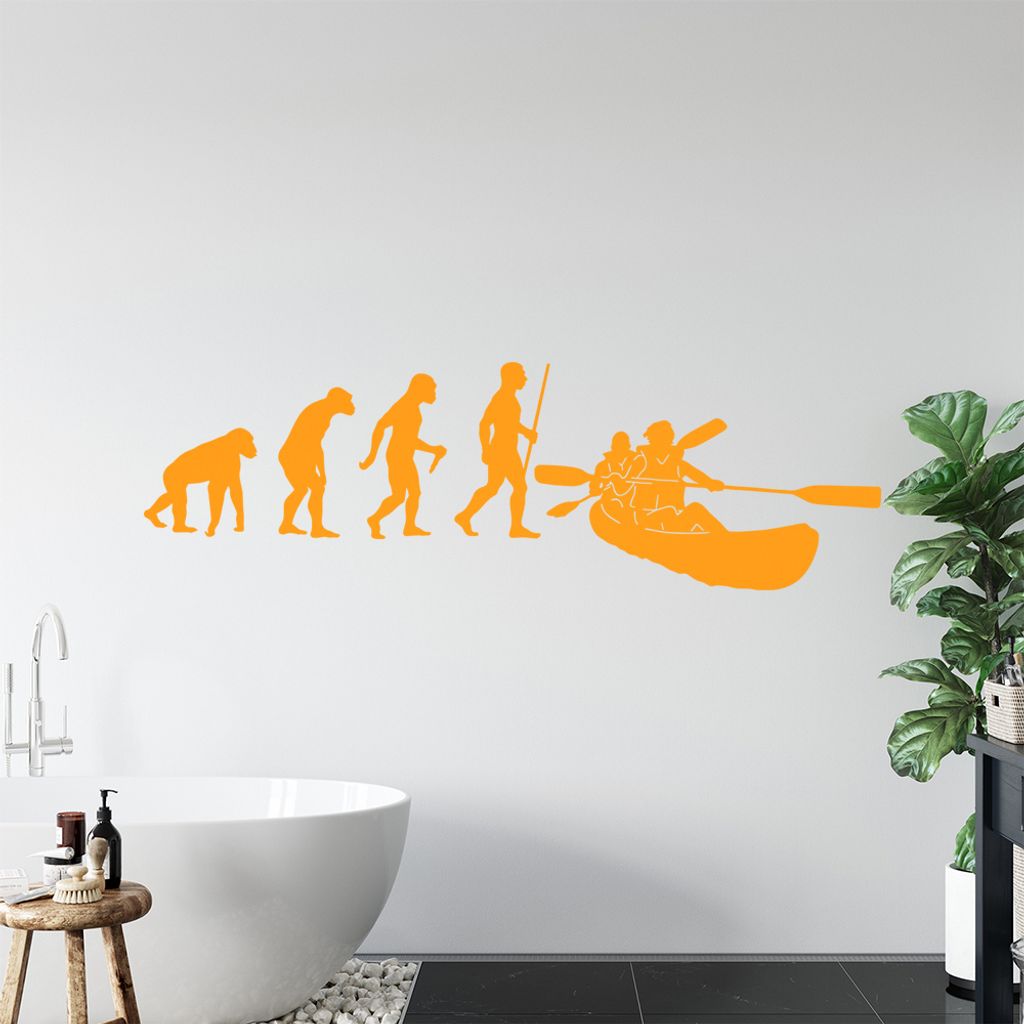 Kanu Kajak Evolution Wandtattoo Wandaufkleber Wall Sticker - Dekoration, Küche, Wohnzimmer, Schlafzimmer, Badezimmer