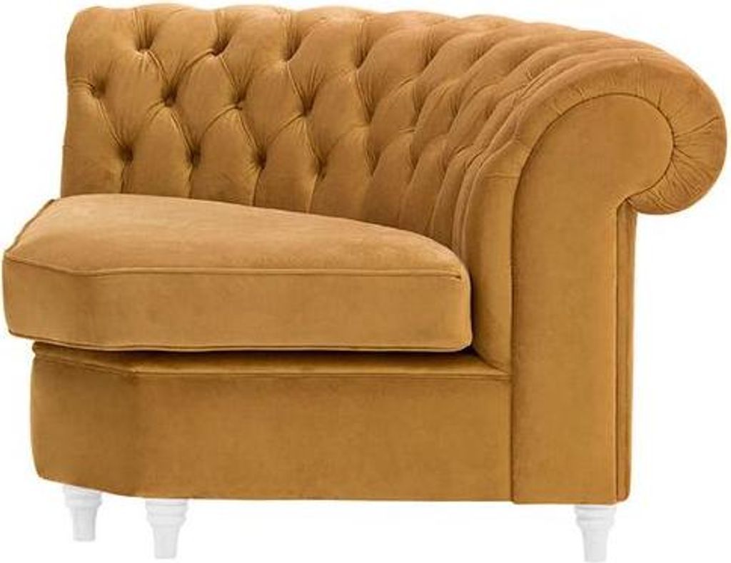 Chesterfield Modul - Eckmodul, abgerundet-Velluto-8-white