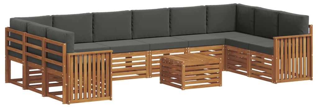 vidaXL Ecksofa Set 11 pcs Natur und Anthrazit Massivholz Akazie