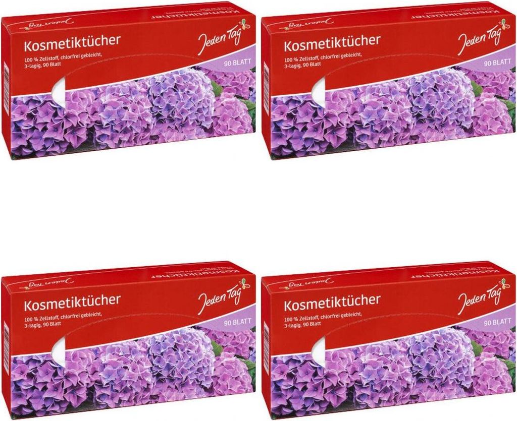 4 x JedenTag Kosmetiktuch 3-lagig
