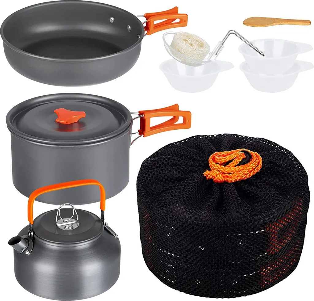 TRAVELER Set Touristique Bouilloire Casserole et Poêle pour Camping