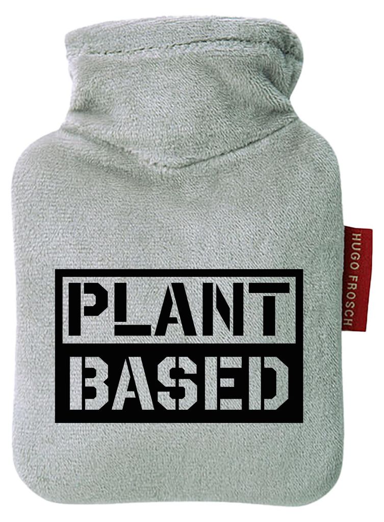 Huuraa Mini-Wärmflasche Plant Based Modern 0,2 Liter Grey Mini Veloursbezug Taschenwärmer Geschenkidee