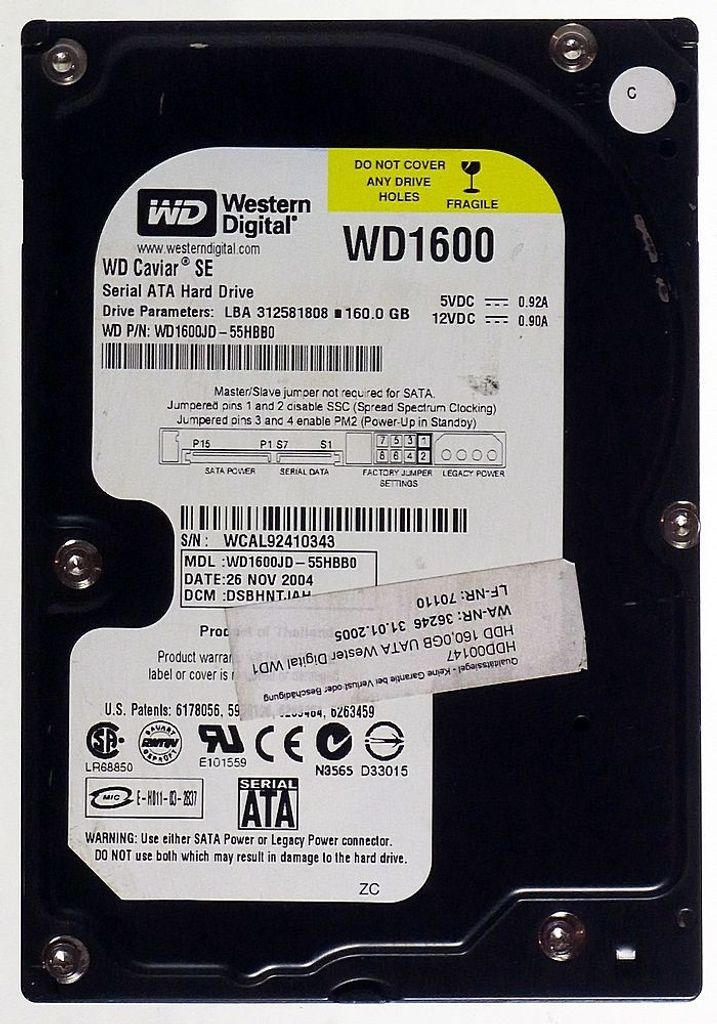 160GB HDD WD Caviar SE WD1600JD SATA ID13380