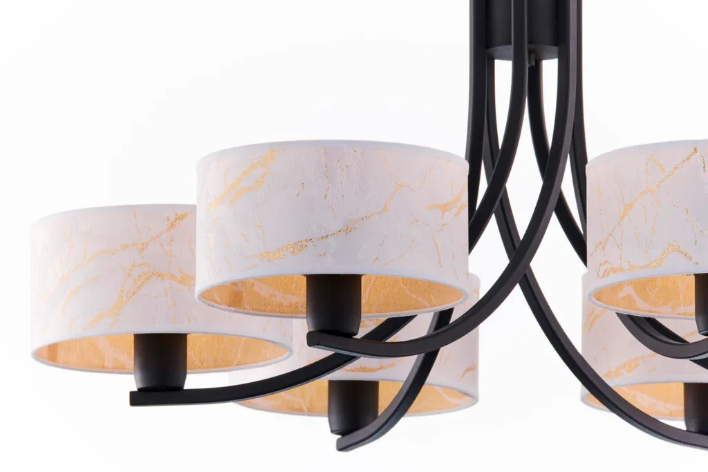 Lustre métal doré et noir ARTHUR - Éclairage 6 bras E27 par Jupiter - 6