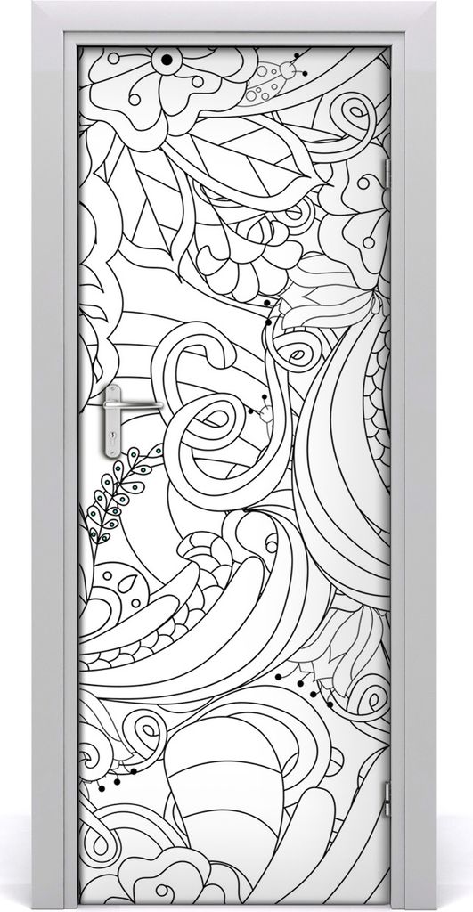 Tulup Türaufkleber 75x205 cm Dekorative Aufkleber Selbstklebend Wasserdichte Tapete Abnehmbar Schlafzimmer Wohnzimmer Wohnkultur - zentangle Hinte...