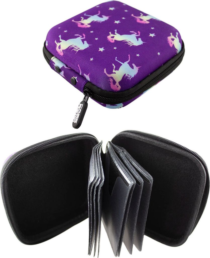 Aufbewahrungstasche passend für Tigermedia Tigercards und Wildcards, Schutztasche zum Transport und Ordnen für bis zu 16 Karten Einhornmuster- Li...