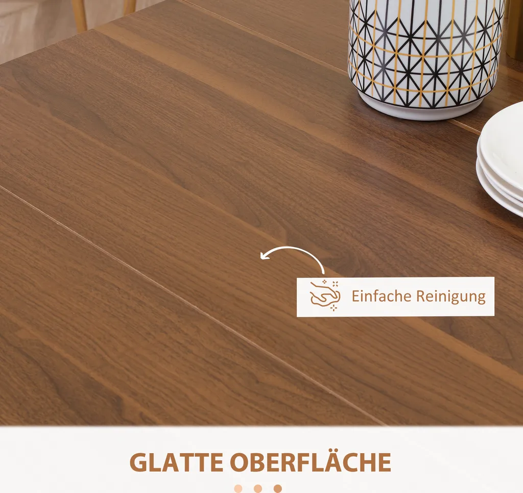 Table pliable de cuisine extensible gain de place design moderne marron - 6