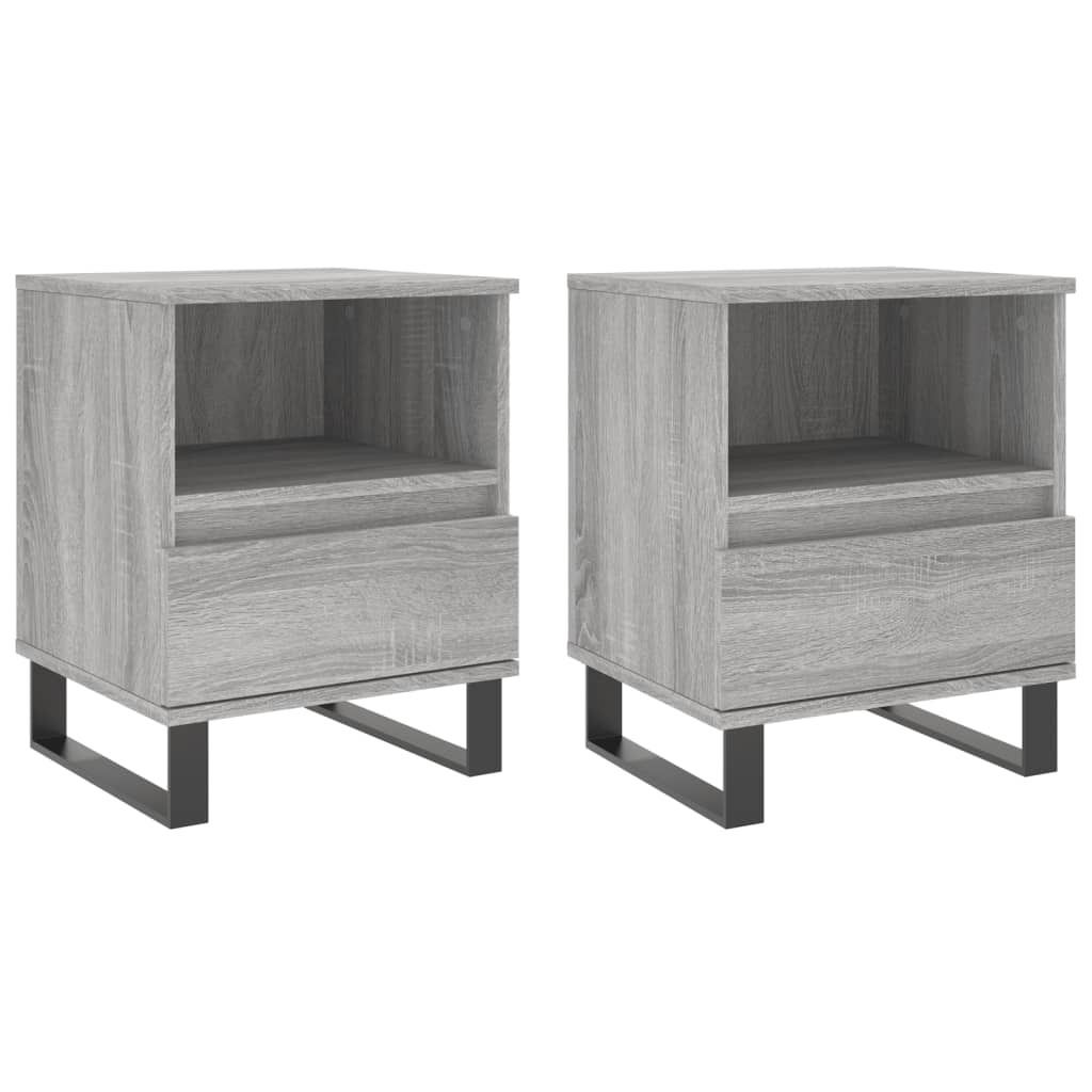 "WINTER SALE"Nachttisch 2er Set, für Schlafzimmer - elegantes Design - Nachtkommode - Grau Sonoma 40x35x50cm Holzwerkstoff - Nachttische & -schrä...