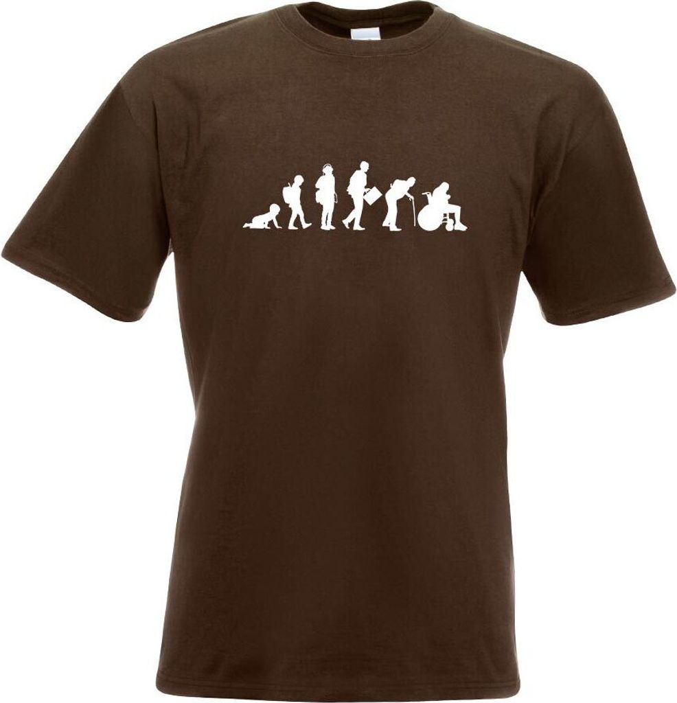 Kiwistar - T-Shirt - Chocolate - Evolution Modernes Leben Motiv Bedruckt Funshirt Design Print - mit Motiv Bedruckt - Funshirt Design - Sport - Fre...