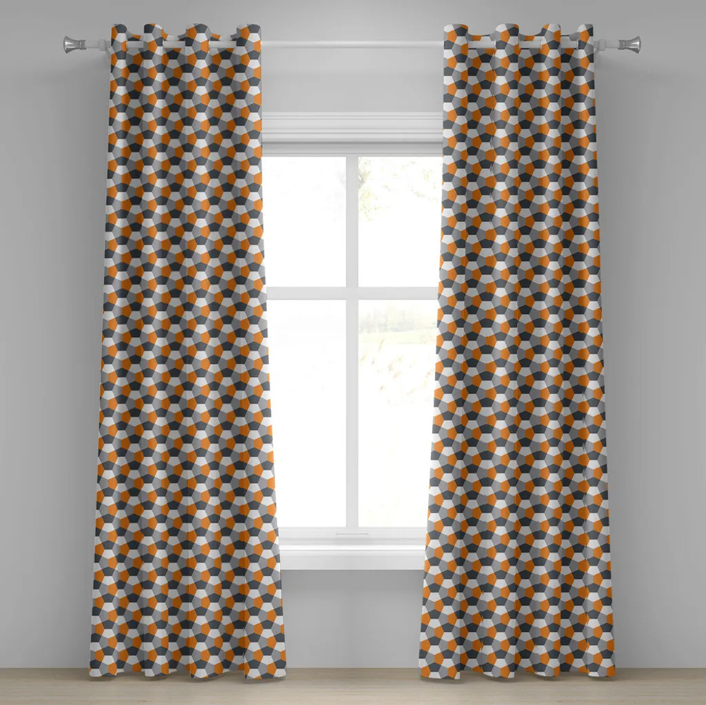 Rideaux pour grandes fenêtres design mosaïque origami 280 cm x 245 cm