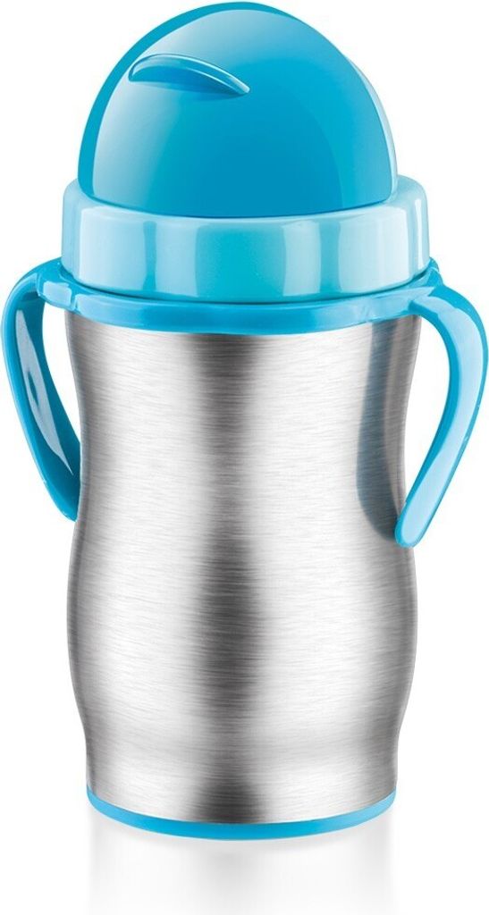 Tescoma Kinder-Isolierflasche mit Trinkhalm BAMBINI 300 ml, rostfrei, blau