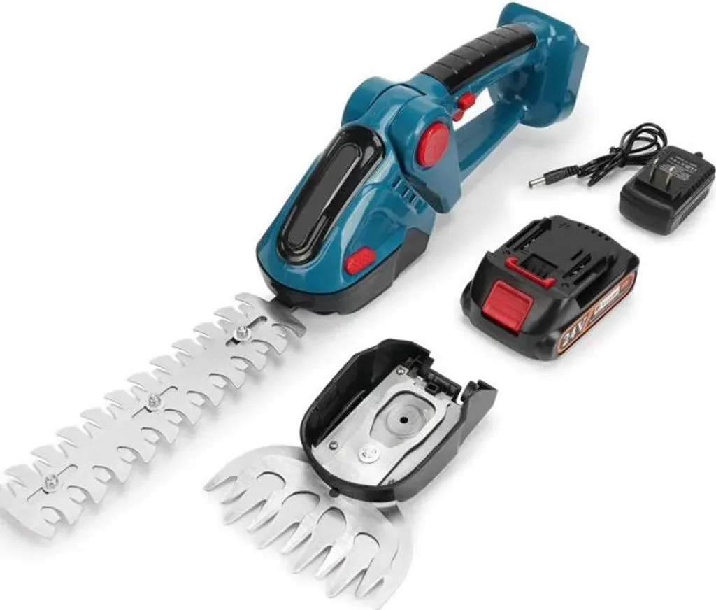 Tagliasiepi A Batteria 21V 2-in-1 Con Doppia Lama — Forbici Per Arbusti E Erba, Lama 31 Cm E Pettine 15 Cm, Leggero E Senza Fili
