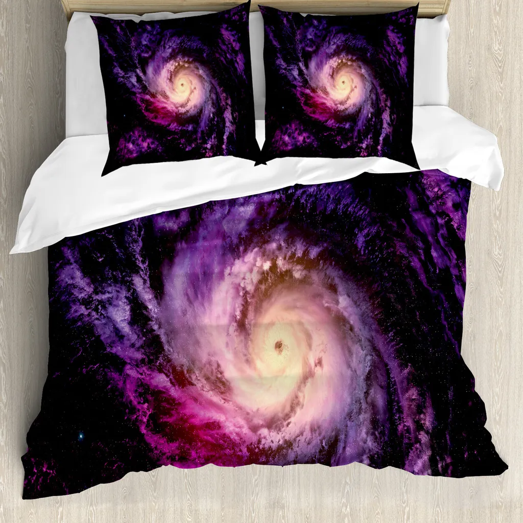 Set Letto Galaxy ABAKUHAUS 200x200 | Design Cosmos Nero Viola