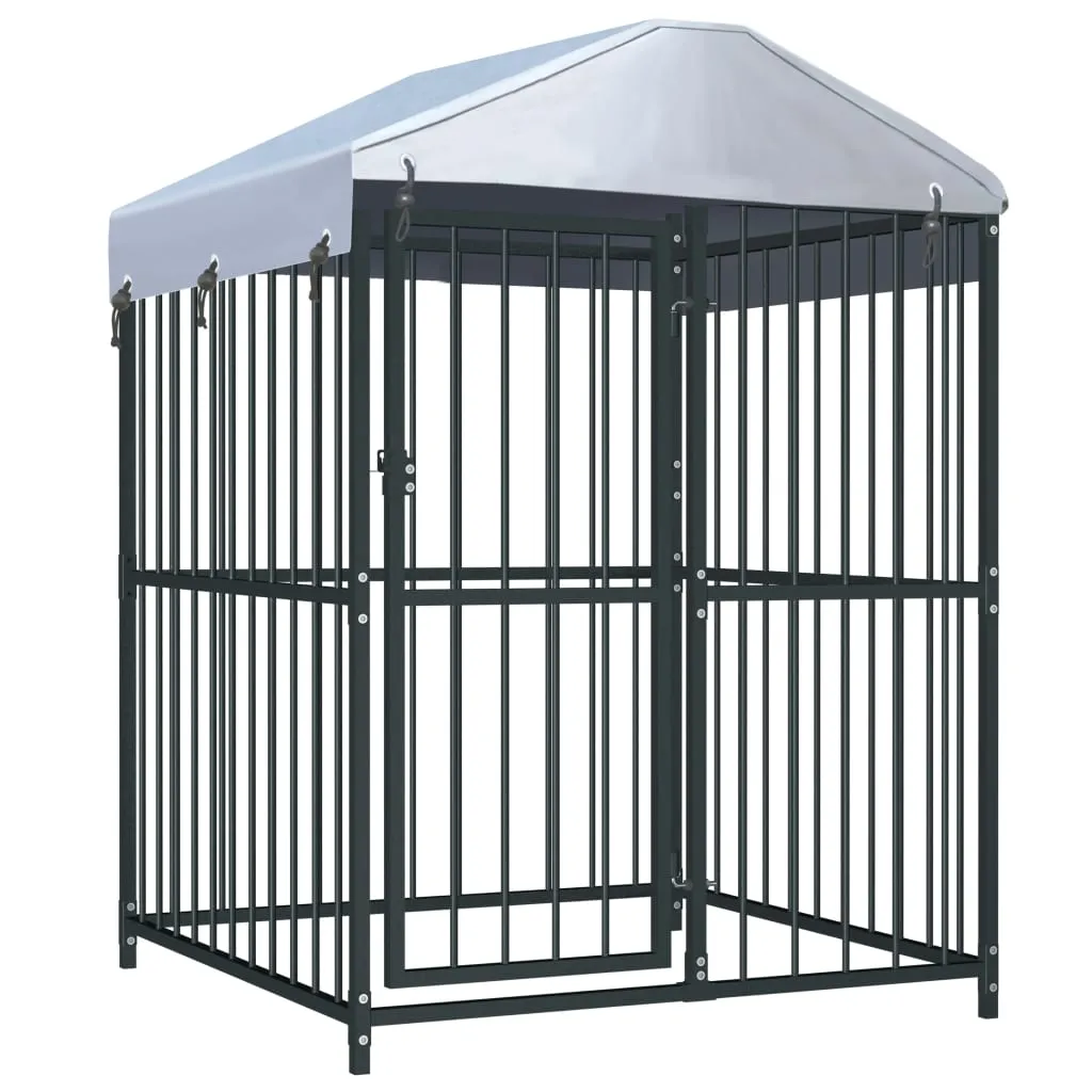 VidaXL Niche Extérieure pour Grands Chiens Toit Bitumé 120x120x150 cm
