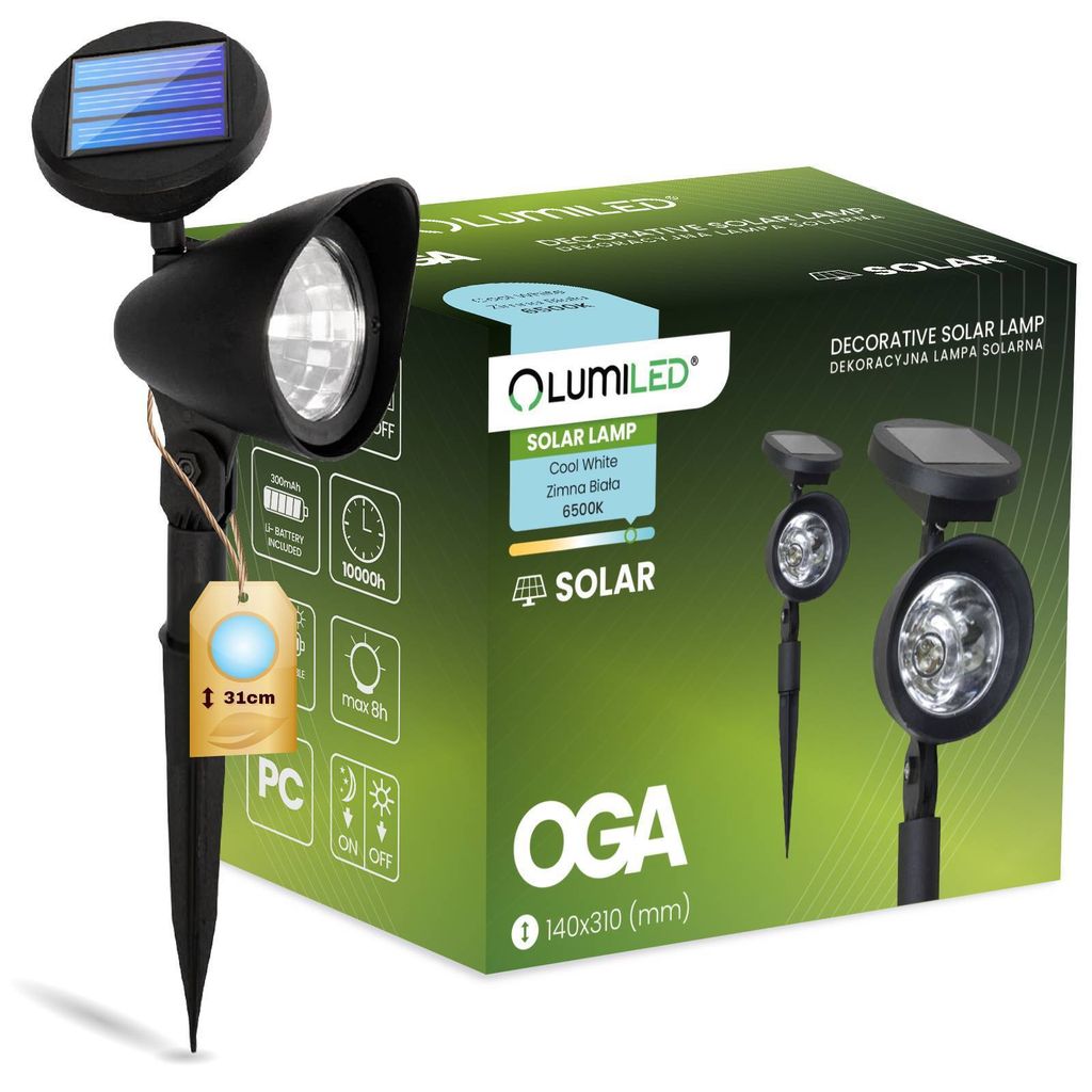 LUMILED sada 3 zahradních solárních reflektorů LED Zahradní Obrázek produktu 