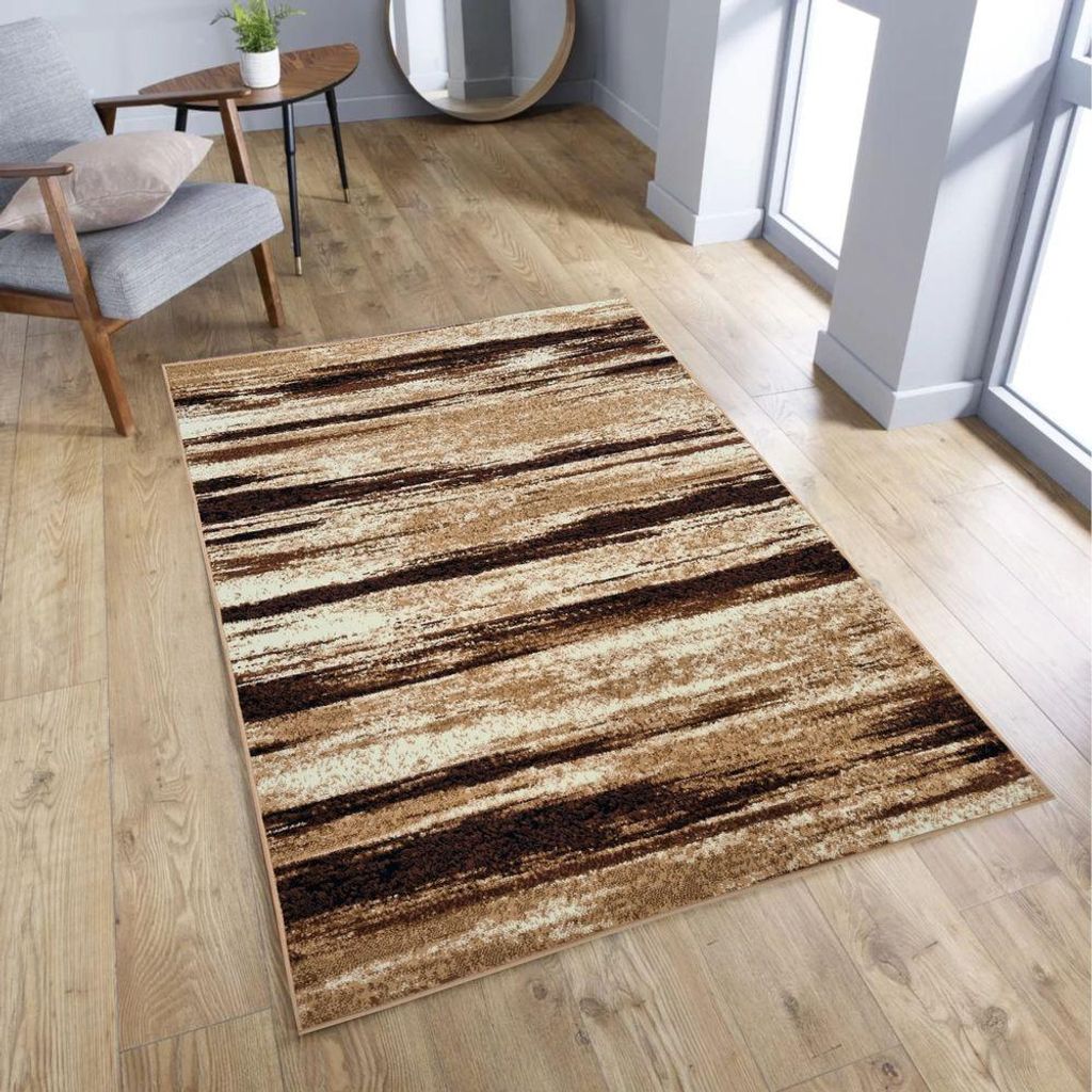 Teppich 140x190 cm LUKEN abstrakt - beige