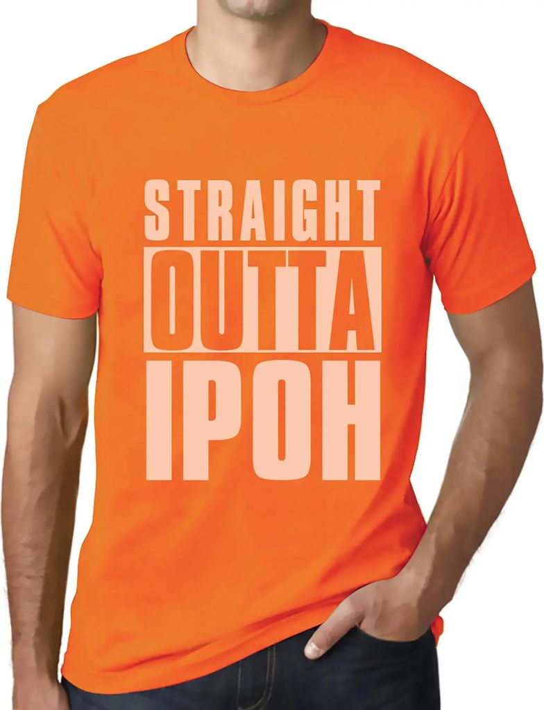 Herren Grafik T-Shirt Direkt aus Ipoh – Straight Outta Ipoh – Öko-Verantwortlich Vintage Jahrgang Kurzarm Lustige Druck Geburtstag Geschenk Mann