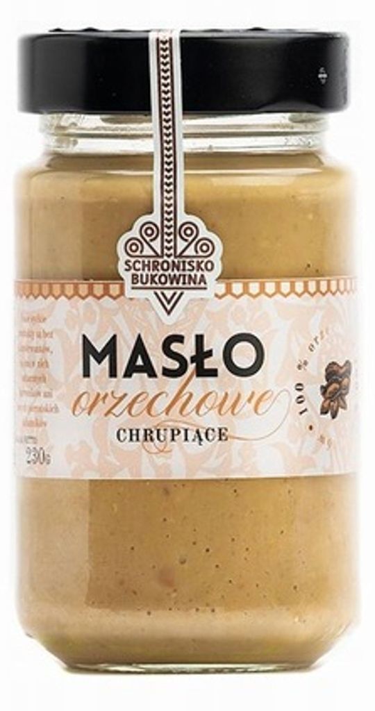 Masło orzechowe 100% Crunchy 230g - Schronisko Bukowina Zdjęcie produktu 