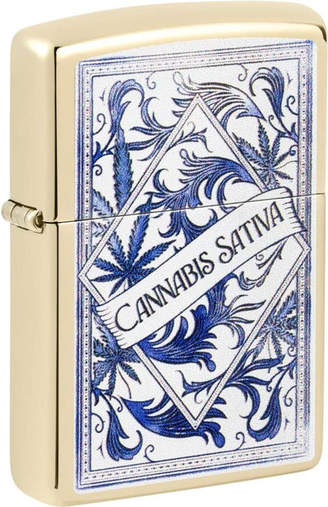 Zippo Benzin-Feuerzeug Champagne color Cannabis Sativa, unbefüllt 60007717