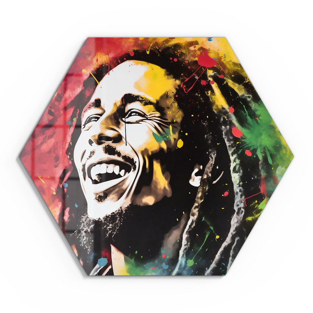 DEQOART Glasbild Echtglas 40x35 cm 'Lachen in Farben' Wandbild Bild modern Deko