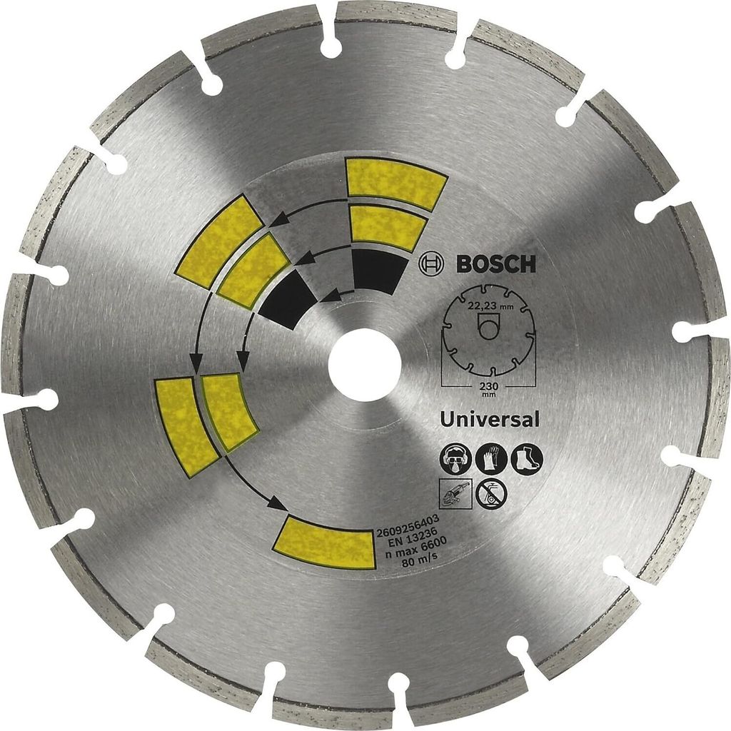 Bosch Diamanttrennscheibe 230 mm, Universal Turbo Top Allzweck, 22.23