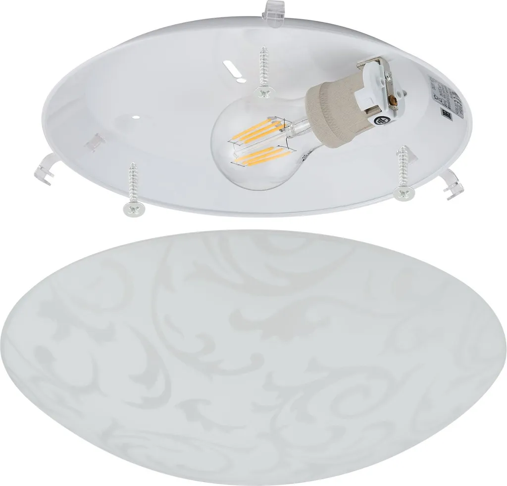 Plafonnier Eglo 90043 Scalea 1 Blanc Ø315mm avec Douille E27 Design
