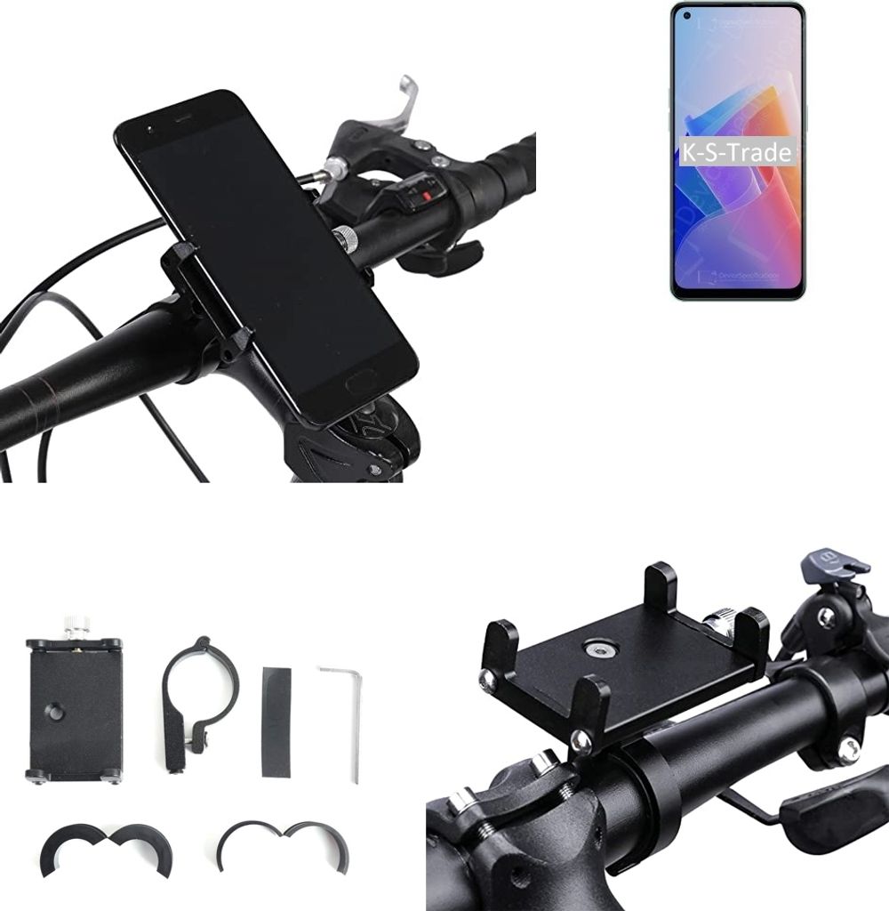 K-S-Trade Handyhalterung für das Fahrrad kompatibel mit Oppo F21 Pro 5G Halter Lenkstange Fahrradhalterung Motorrad Bike Mount Befestigung Smartphone