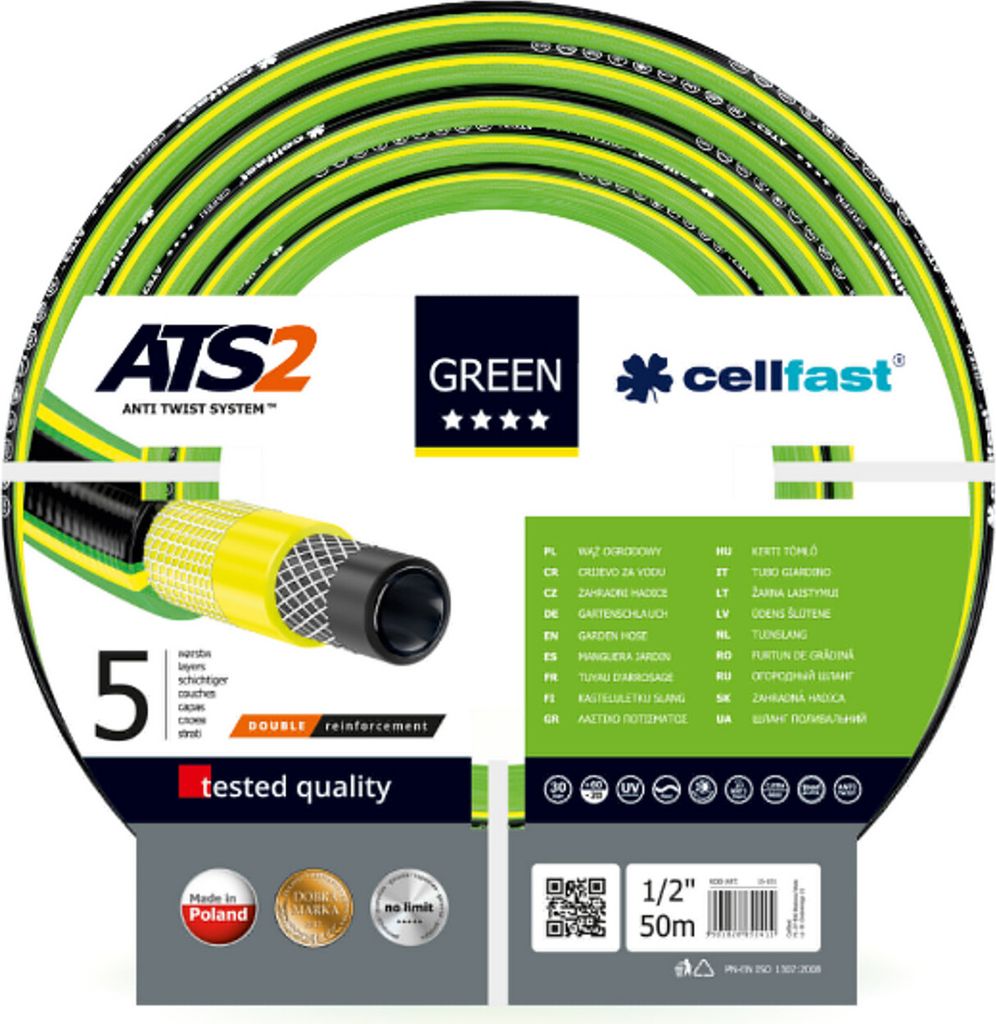 Tubo da giardino verde Cellfast Ats2 Dimensione: 1/2" Immagine del prodotto 