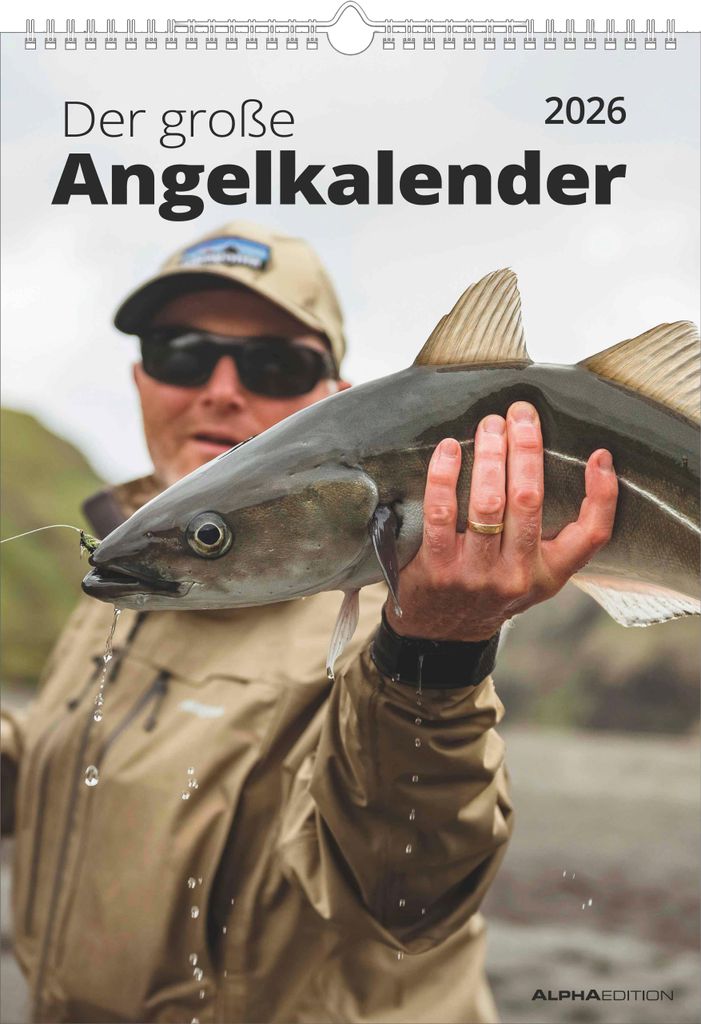 Der große Angelkalender 2026 - Bildkalender A3 (29,7x42 cm) - mit vielen Zusatzinformationen aus der Anglerwelt und Platz für Notizen - Wandkalender
