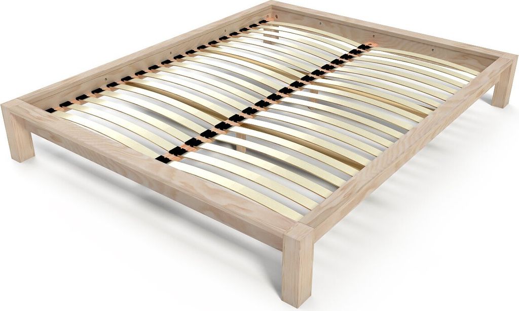 Holzbett 140x200 King Solid - Roh (ohne Lack)