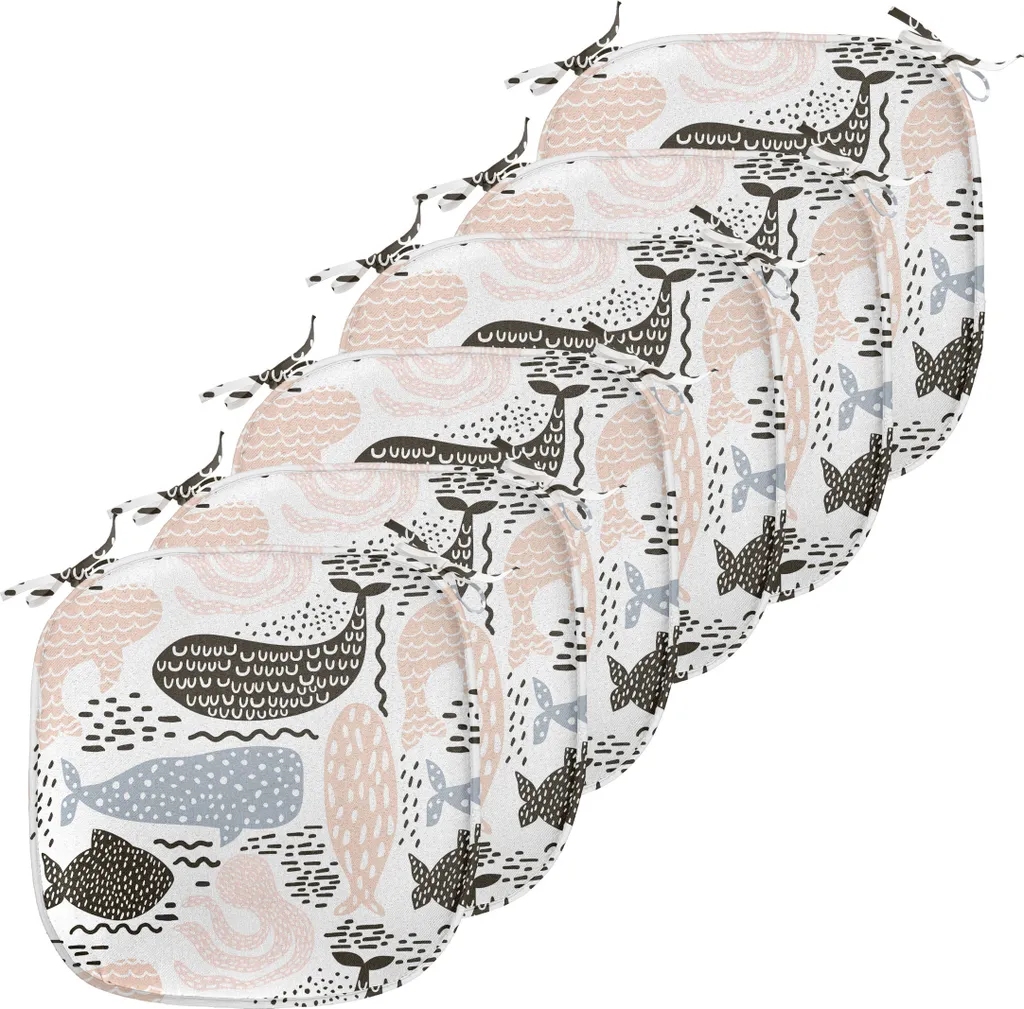 Coussins de Chaise Imperméables 40x40 cm Lot de 6 pour Cuisine et Salon