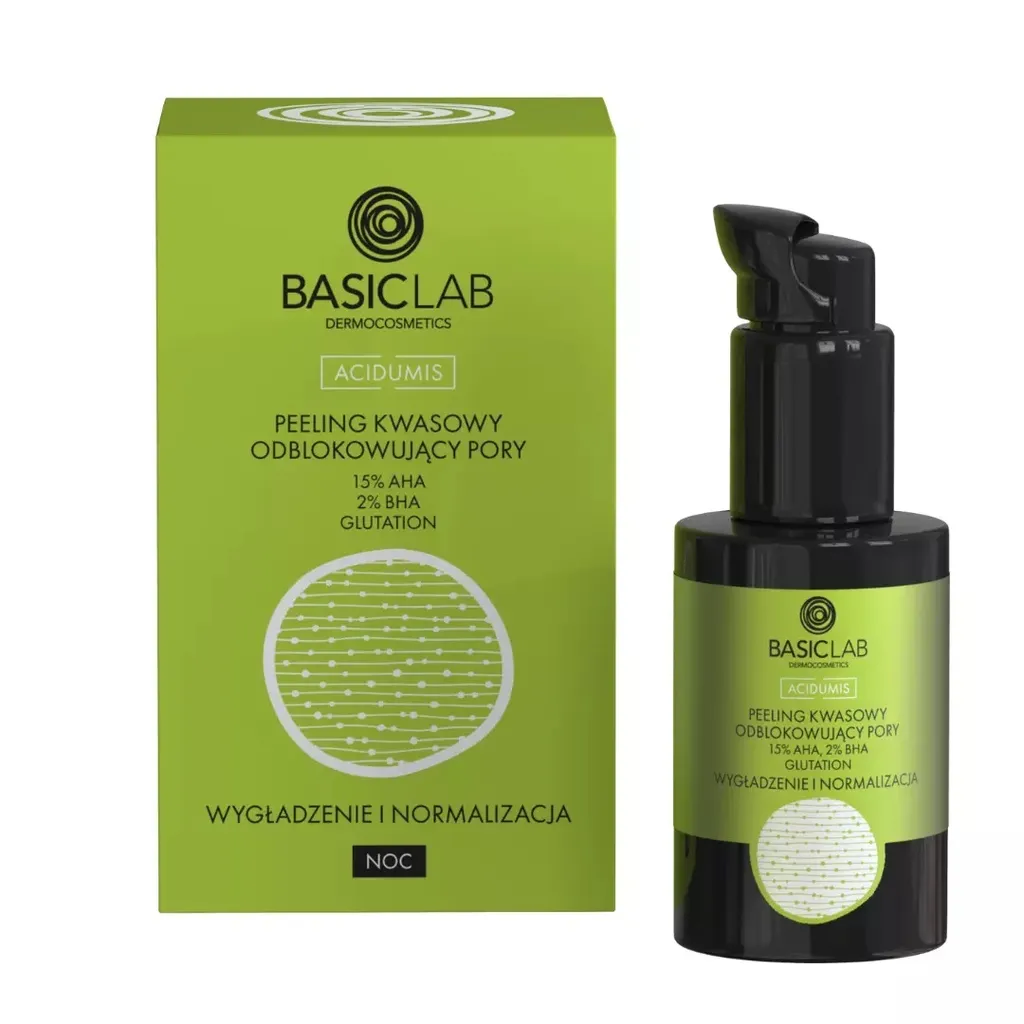 Peeling Acide Anti-pores et Points Noirs 15% AHA 2% BHA BasicLab 30ml