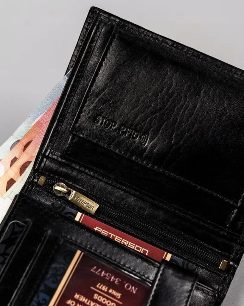 Portafoglio Verticale Peterson RFID - Vera Pelle e Sicurezza Contactless - 15