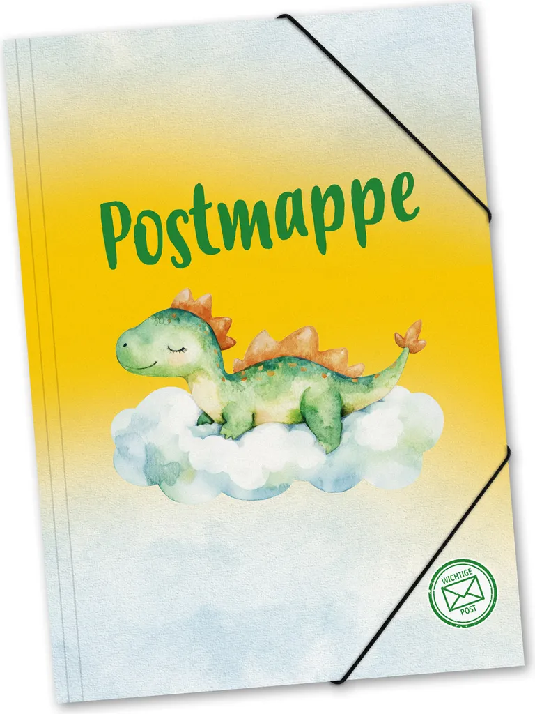 Chemise porte-document A4 Itenga Dino Aquarelle en plastique souple PP
