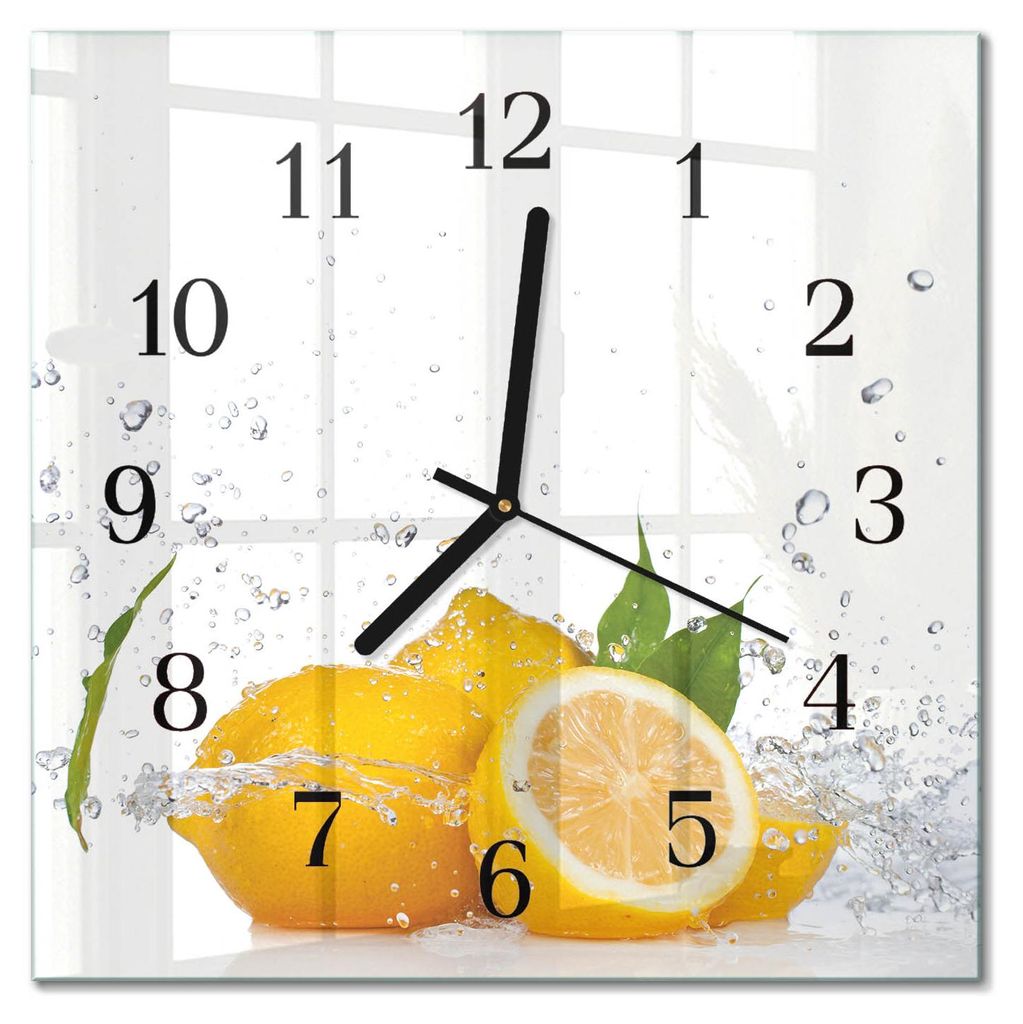 Tulup Glasuhr Wanduhr Küchenuhr Echt-Glas 30x30 cm Modern Produktbild 
