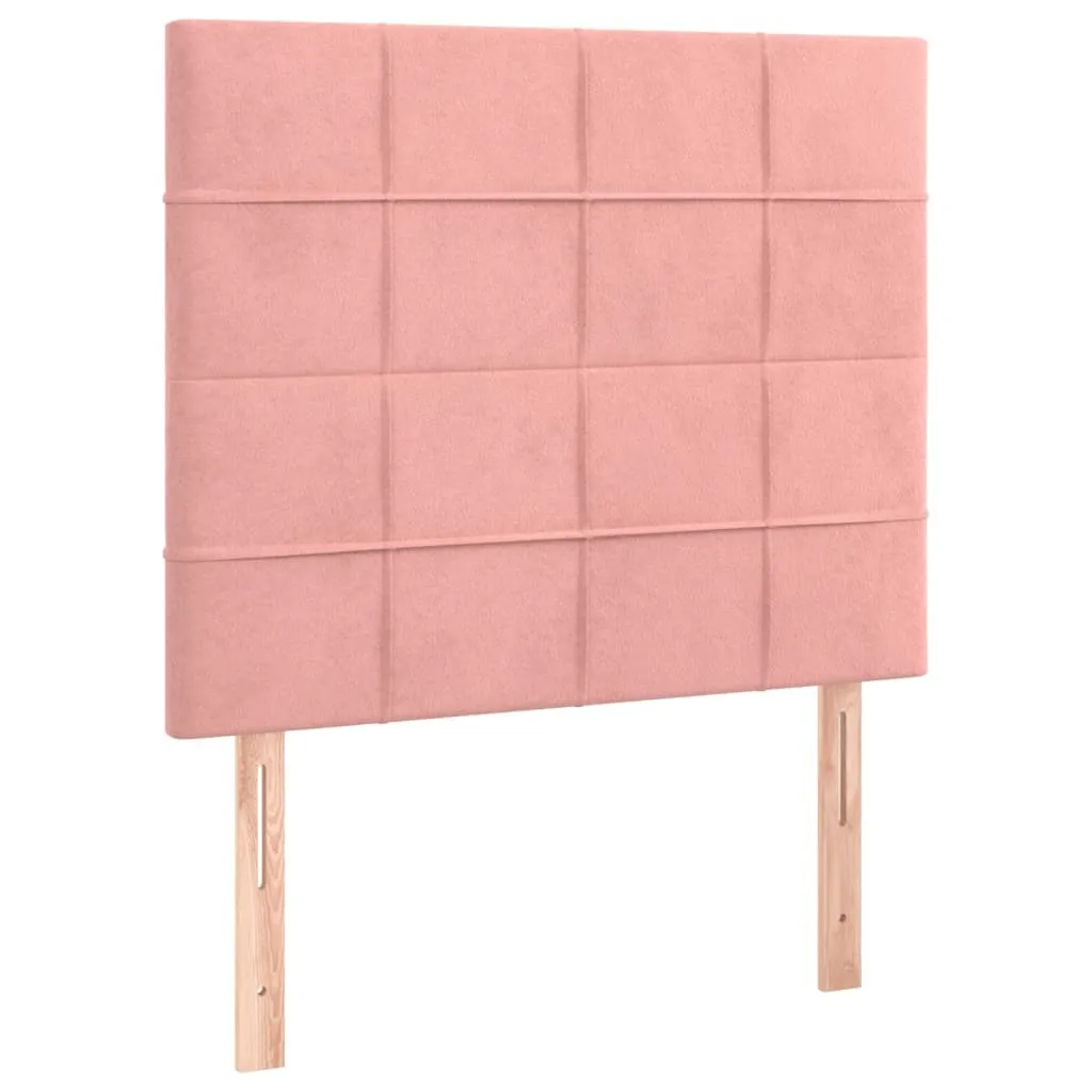 SYFAX Testiera Rosa Velluto 90 cm - Montaggio Facile e Altezza Regolabile