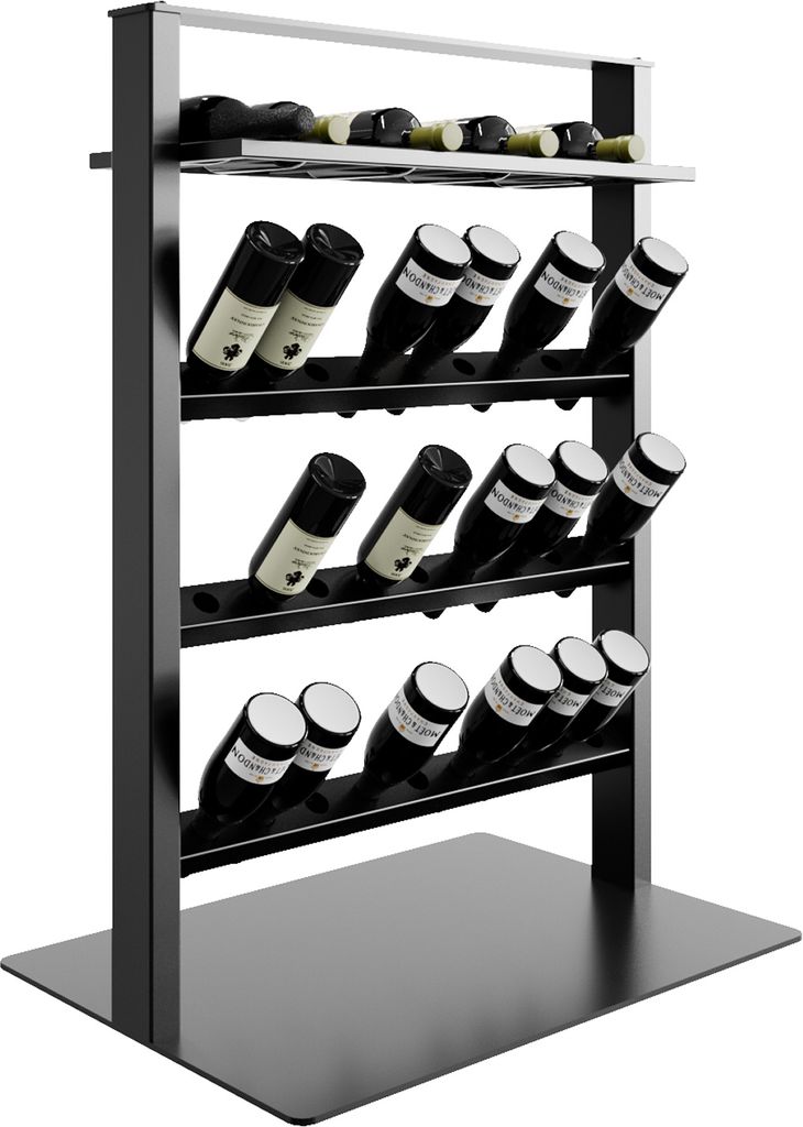 MetaloPro Weinregal Piemont – Metall Schwarz Flaschenregal Für 36 Weinflaschen – Robustes Design, Weinständer Für Küche, Keller Oder Bar ...