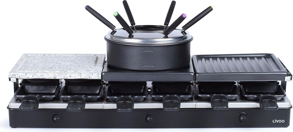 Appareil à raclette + fondue 12 personnes 1650w - Livoo - Image du produit 