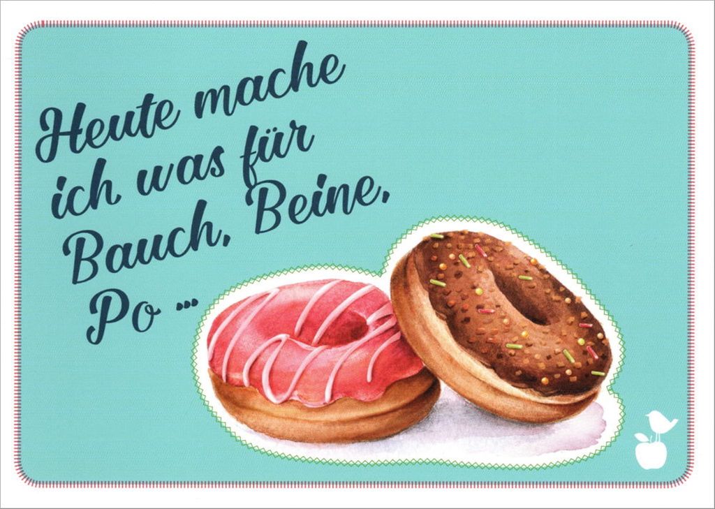 Postkarte MainSpatzen "Heute mache ich was für Bauch, Beine, Po ..."
