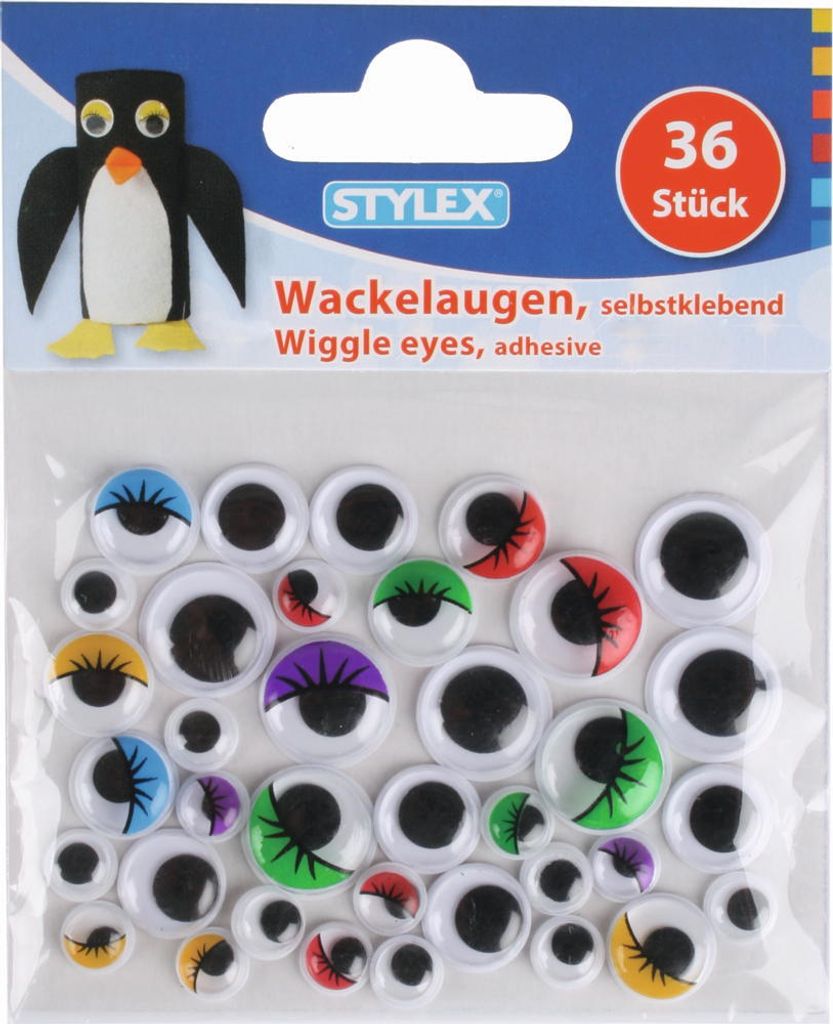 Stylex 46544 Wackelaugen, selbstklebend, 36 Stück Produktbild 