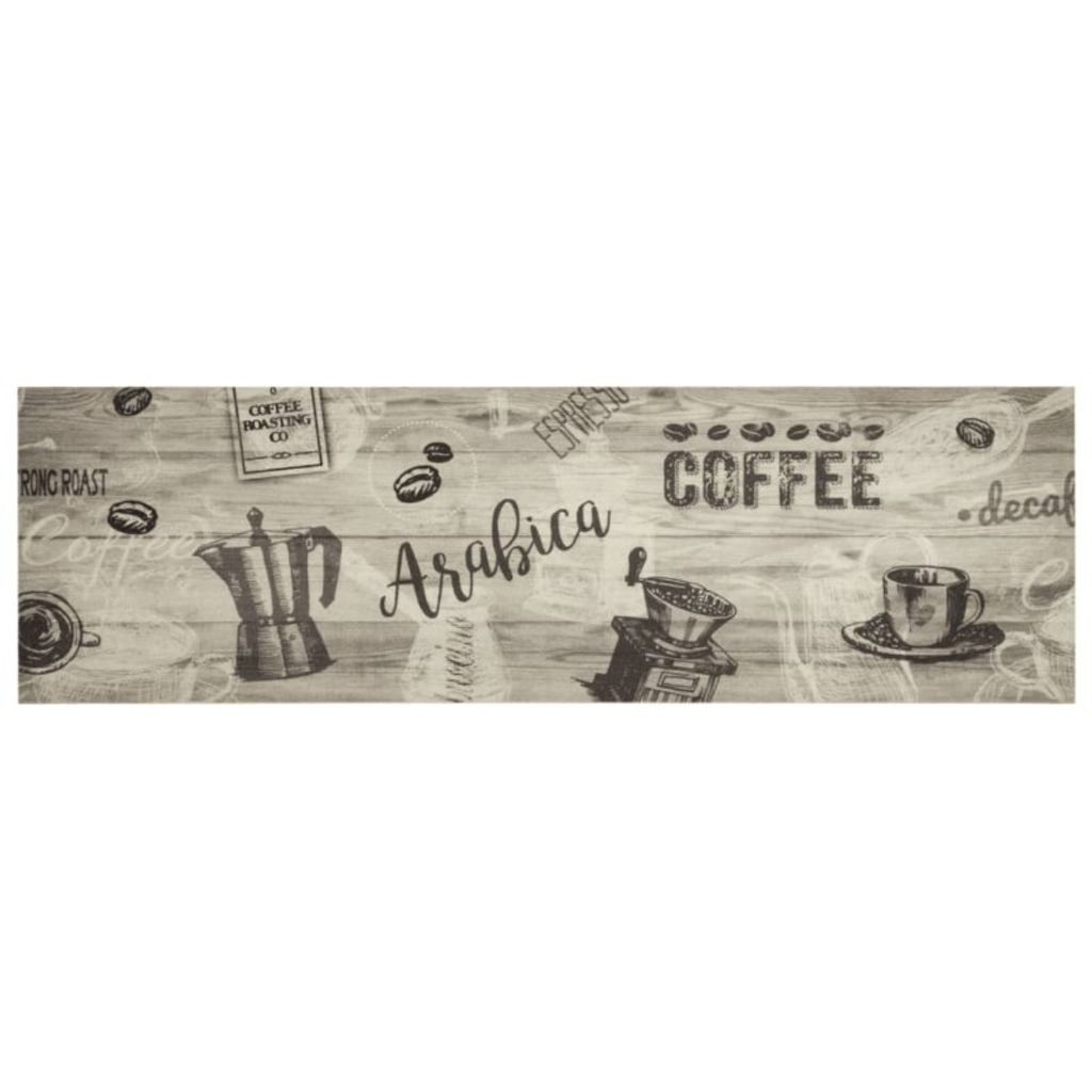 vidaXL Kuchynský koberec umývateľný kávovo šedý 45x150 cm Obrázok produktu 