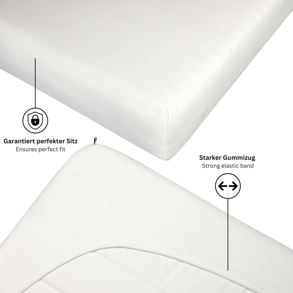 Drap-housse Blanc 200x200 cm BASIC SCHÖNER WOHNEN Coton extensible Soft