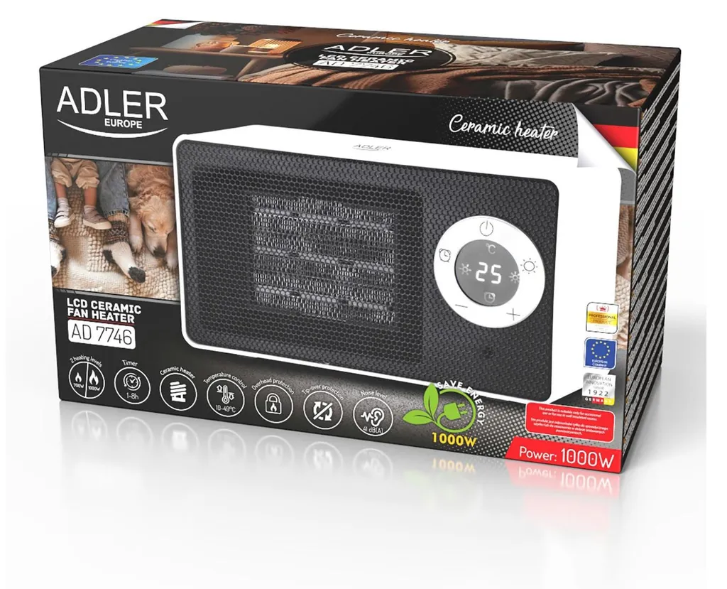 Adler AD 7746 : Chauffage céramique 1000W contre le froid hivernal