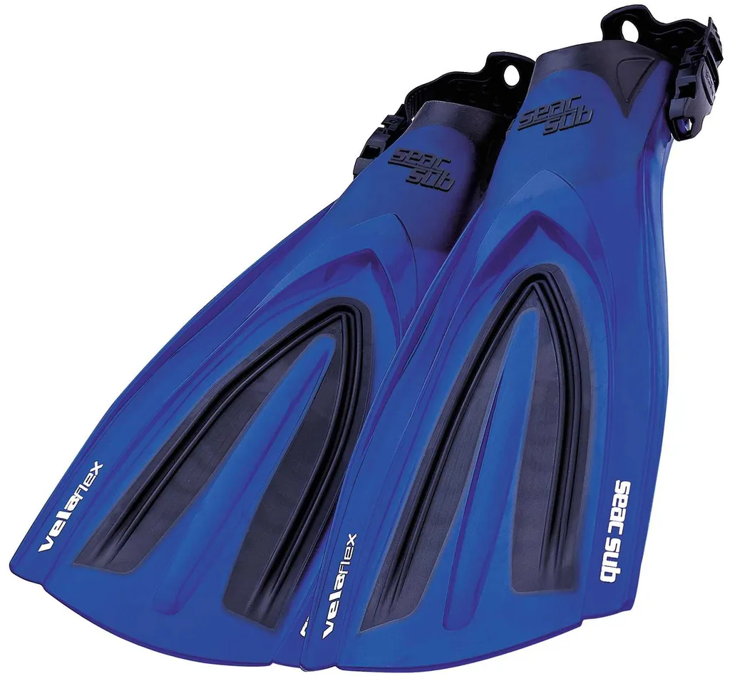 Palmes de plongée Seac-Sub VELA Flex bleu et noir réglables taille S-M