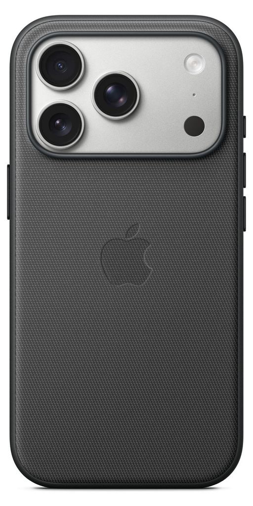 A back view of a black iPhone case with a camera module.
