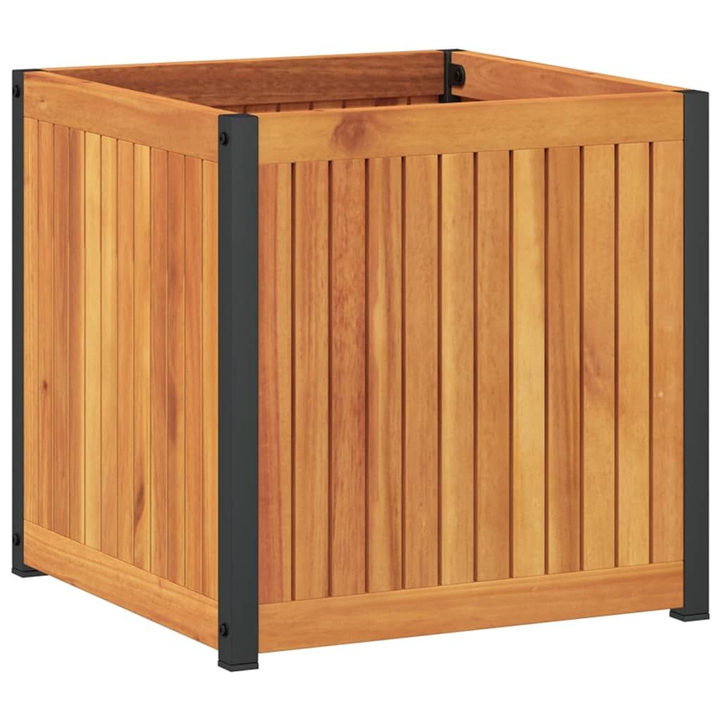 Pflanzkübel 45x45x44 cm Massivholz Akazie und Stahl Produktbild 