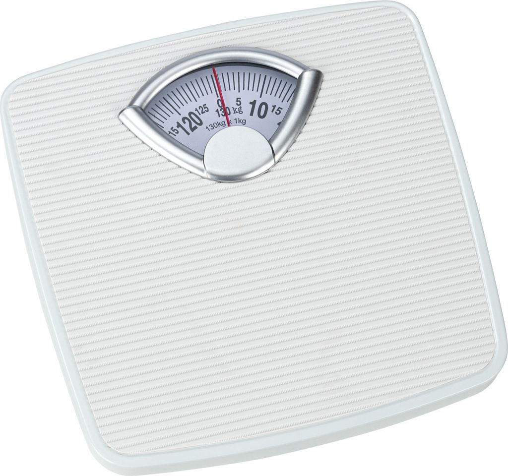 WENKO Personen Waage Körper Gewicht wiegen mechanisch 130 kg Display analog Bad